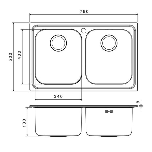 Νεροχύτης Apell Anniversario 8380 79x50 cm